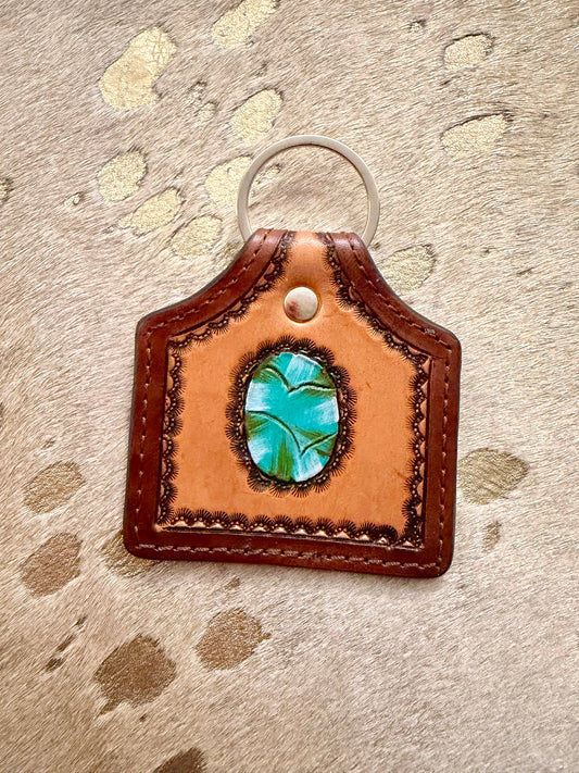 Tooled Leather Keychain #2