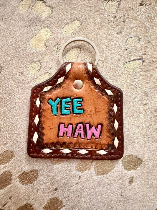 Tooled Leather Keychain #3