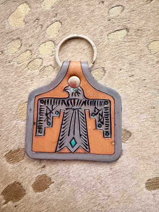Tooled Leather Keychain #1