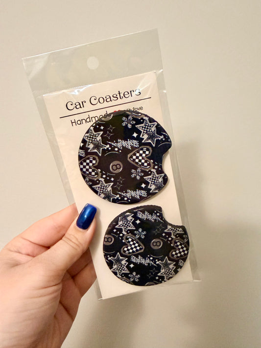 Checkered Star/Heart Coasters