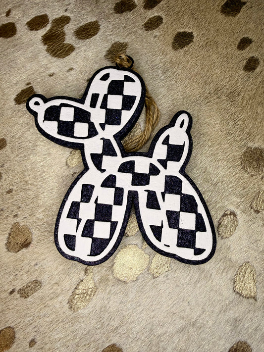 Checkered Balloon Dog