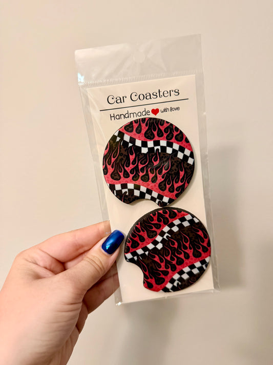 Hot Pink Checkered/Cheetah Coasters
